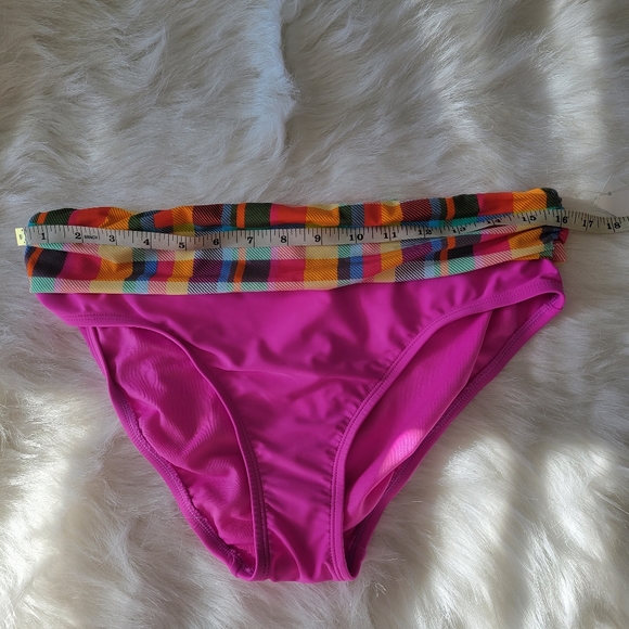 Into The Bleu by Amerex Hot Pink Madras Plaid Bikini Bottom 10 NWT - Picture 6 of 10